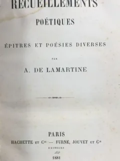 Recueillements Poetiques (Meditatii poetice- carte in franceza)- A. de Lamartine