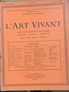 L art vivant -revista in franceza, nr. 1, ianuarie 1925