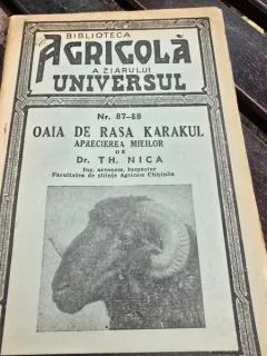 Biblioteca Agricola a ziarului Universul nr. 87-88 - Oaia de rasa Karakul. Aprecierea mieilor - Dr. Th. Nica