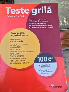 Teste grila. Drept penal si Procedura Penala - Mihail Udroiu vol.II, editia VI