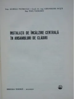 INSTALATII DE INCALZIRE CENTRALA IN CLADIRI