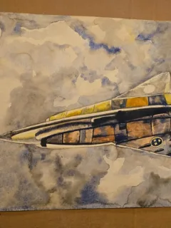 Acuarela Avion - Silviu Morariu