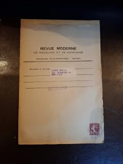 REVUE MODERNE DE MÉDECINE ET DE CHIRURGIE - Nr.6 Iunie 1934 (contine si plicul care a fost expediat Dr.Floru Tudor)