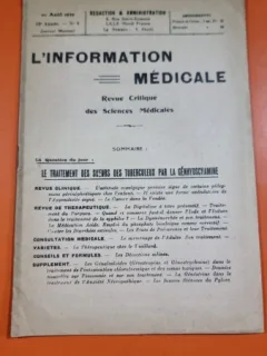L Information Medicale 12 Annee Nr. 8 / 1930