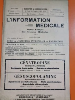 L Information Medicale 9 Annee Nr. 4 Avril 1927