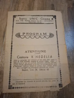 Program Teatru Unic Cinema