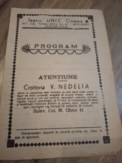 Program Teatru Unic Cinema