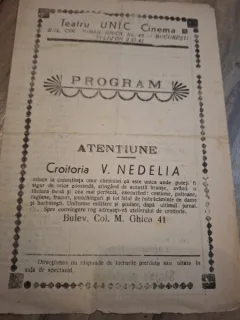 Program Teatru Cinema Unic