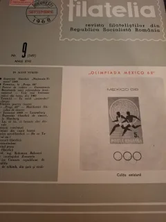 Revista Filatelia Nr.9 Septembrie 1968 Anul XVII - Revista filatelistilor din Republica Socialistă România