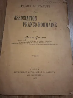 PROJET DE STATUTS d'une ASSOCIATION FRANCO-ROUMAINE - Victori Castano