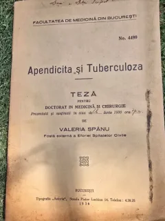 Apendicita si Tuberculoza. Teza de doctorat - Valeia Spinu