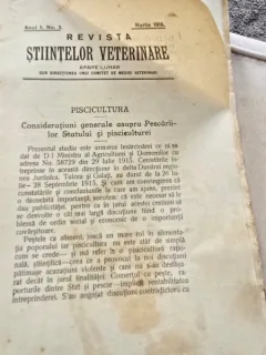 Revista Stiintelor Veterinare nr.3/1916