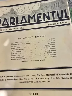 Revista Parlamentul nr.3/1927