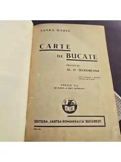 Carte de bucate - Sanda Marin 1940