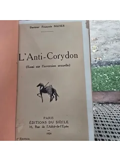 LAnti Corydon, essai sur linversion sexuelle - Francois Nazier