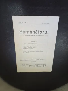 Revista Samanatorul, revista literara saptamanala nr.2/1907