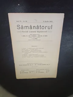 Revista Samanatorul, revista literara saptamanala nr.15/1907
