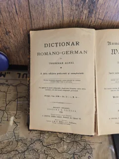 Dictionar româno-german, text in limbile romana si germana, scriere gotica - Theochar Alexi