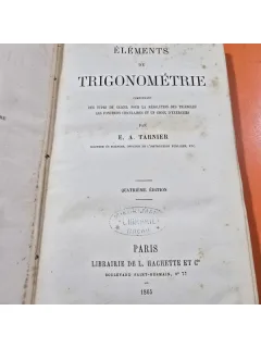 Elements de Trigonometrie - E.A. Tarnier quatrieme edition
