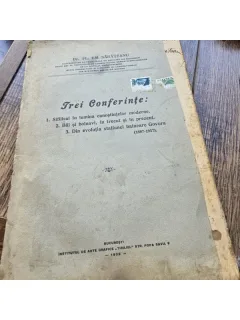 Trei conferinte - Fl.Em. Sarateanu  cu dedicatia autorului
