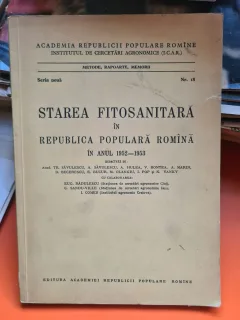 Starea fitosanitara in Republica Populara Romana in anul 1952-1953