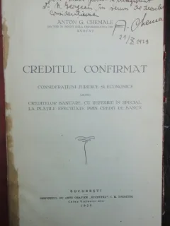 CREDITUL CONFIRMAT - ANTON G. CHEMALE