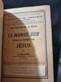 LE MONDE JUIF VERS LE TEMPS DE JESUS-CH. GUIGNEBERT