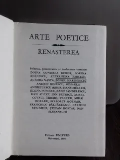 ARTE POETICE.RENASTEREA - DOINA CONDREA