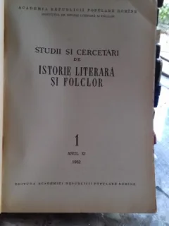 STUDII SI CERCETARI DE ISTORIE LITERARA SI FOLCLOR NR. 1/1962