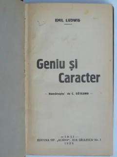 Geniu si caracter - Emil Ludwig