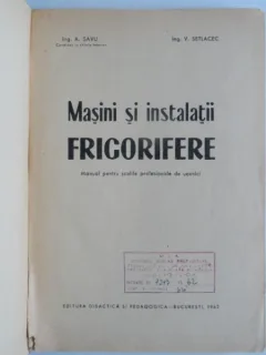 Masini si instalatii frigorifere - A. Savu