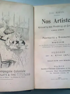 NOS ARTISTES - JULES MARTIN  (ARTISTII NOSTRI, PORTRETE SI BIOGRAFII)