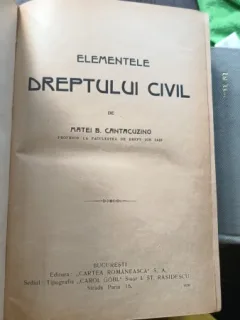 Elementele dreptului civil , Matei B. Cantacuzino , 1921