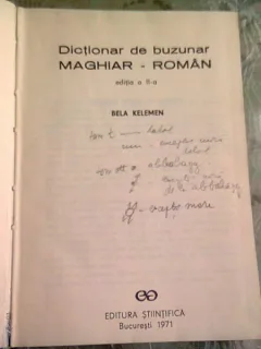 DICTIONAR DE BUZUNAR MAGHIAR ROMAN - BELA KELEMEN