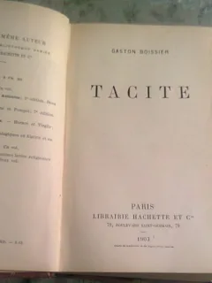 TACITE - GASTON BOISSIER  (CARTE IN LIMBA FRANCEZA)