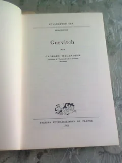 GURVITCH - GEORGES BALANDIER  (CARTE IN LIMBA FRANCEZA)