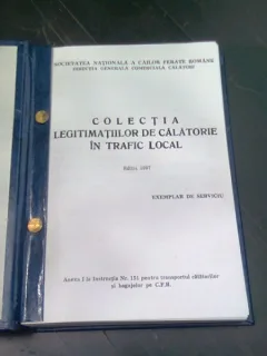COLECTIA LEGITIMATIILOR DE CALATORIE IN TRAFIC LOCAL, EXEMPLAR DE SERVICIU