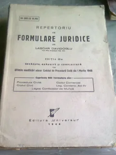 REPERTORIU DE FORMULARE JURIDICE - LASCAR DAVIDOGLU EDITIA A IV-A