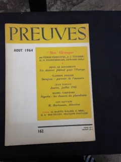 REVISTA PREUVES NR.162/1964  (CU ARTICOLE DE DENIS DE ROUGEMONT, JEAN RABAUT, VLADIMIR DEDIJER SI ALTII, TEXT IN LIMBA FRANCEZA)