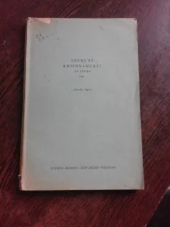 TALKS BY KRISHNAMURTYI IN INDIA 1965  (CARTE IN LIMBA ENGLEZA)