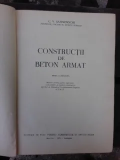 CONSTRUCTII DE BETON ARMAT - C.V. SAHNOVSCHI  (MANUAL PENTRU SCOLILE SUPERIOARESI FACULTATILE DE INGINERI CONSTRUCTORI)