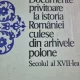 DOCUMENTE PRIVITOARE LA ISTORIA ROMANIEI - ILIE CORFUS