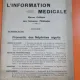 L Information Medicale 13 Annee Nr. 10 Octobre 1931