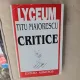 Critice - Titu Maiorescu