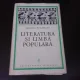 LITERATURA SI LIMBA POPULARA - MIRON POMPILIU