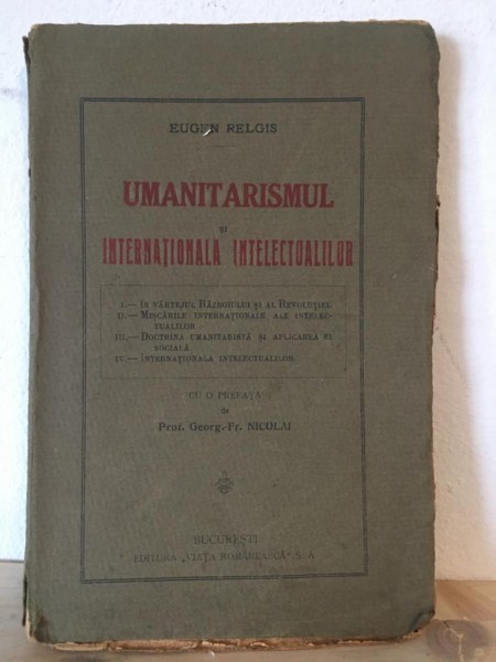 Eugen Relgis - Umanitarismul si Internationala Intelectualilor