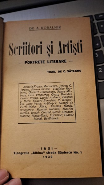 Scriitori și artiști-portrete literare - A.Koralnik