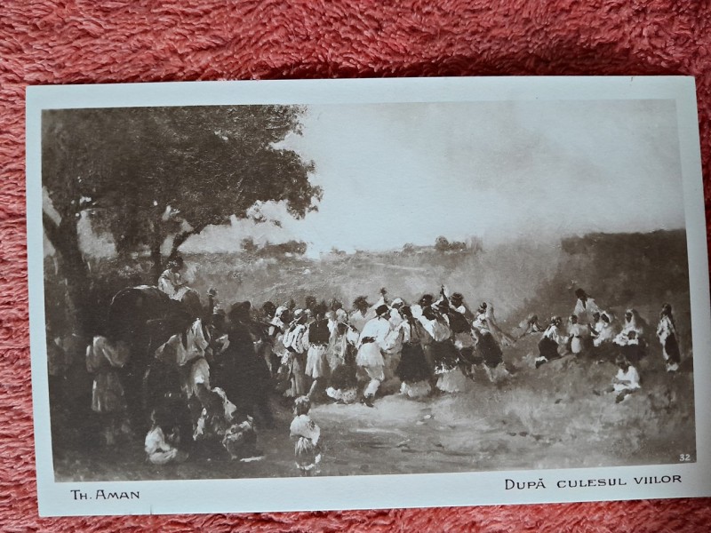 Carte postala, Dupa culesul viilor/Th. Aman