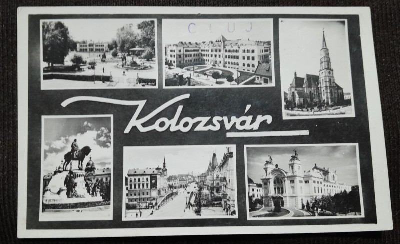 Carte postala, imagini din Cluj, perioada interbelica