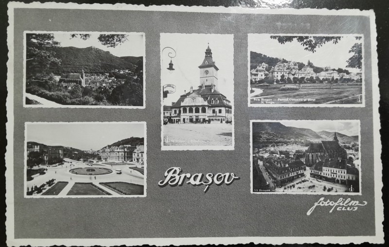 Carte postala, imagini din Brasov, 1938